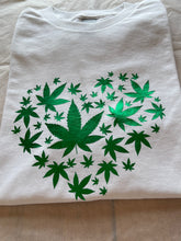 Load image into Gallery viewer, 420 tshirt 420 heart tshirt Leaf heart tshirt 
