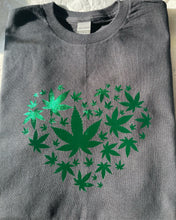Load image into Gallery viewer, 420 tshirt 420 heart tshirt Leaf heart tshirt 
