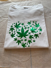 Load image into Gallery viewer, 420 tshirt 420 heart tshirt Leaf heart tshirt 
